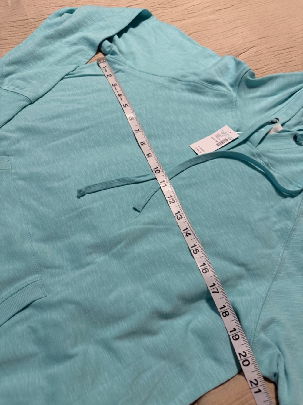 Maurices Light Aqua Pullover Hoodie with Pocket - Picture 5 of 6